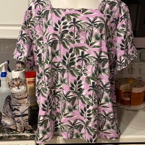 D womens Coral Bay casual short sleeve stretch plus size top 3X. EUC